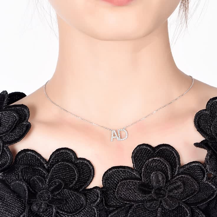 Classic A and D Alphabet Pendant Necklace