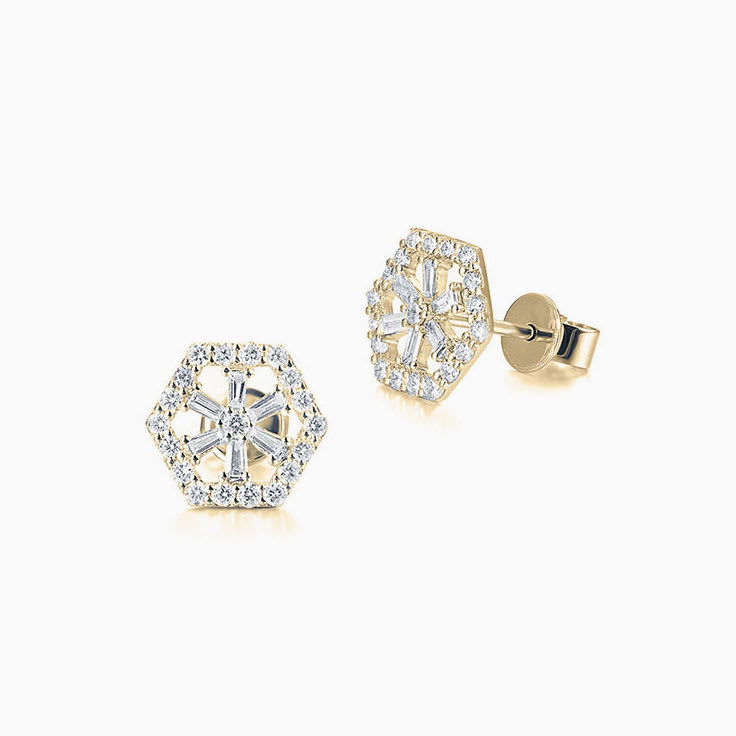 Hexagon Diamond Studs