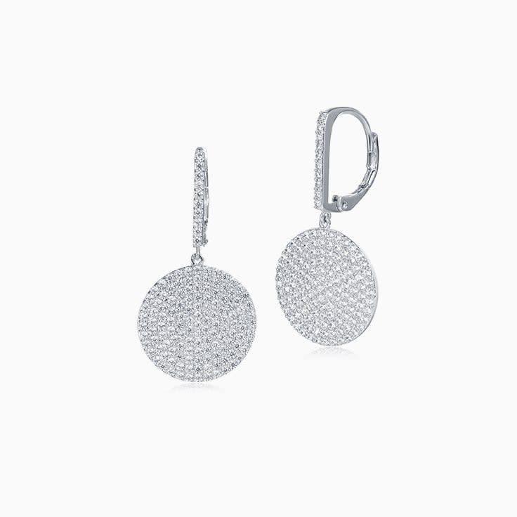 Diamond Disc Earrings