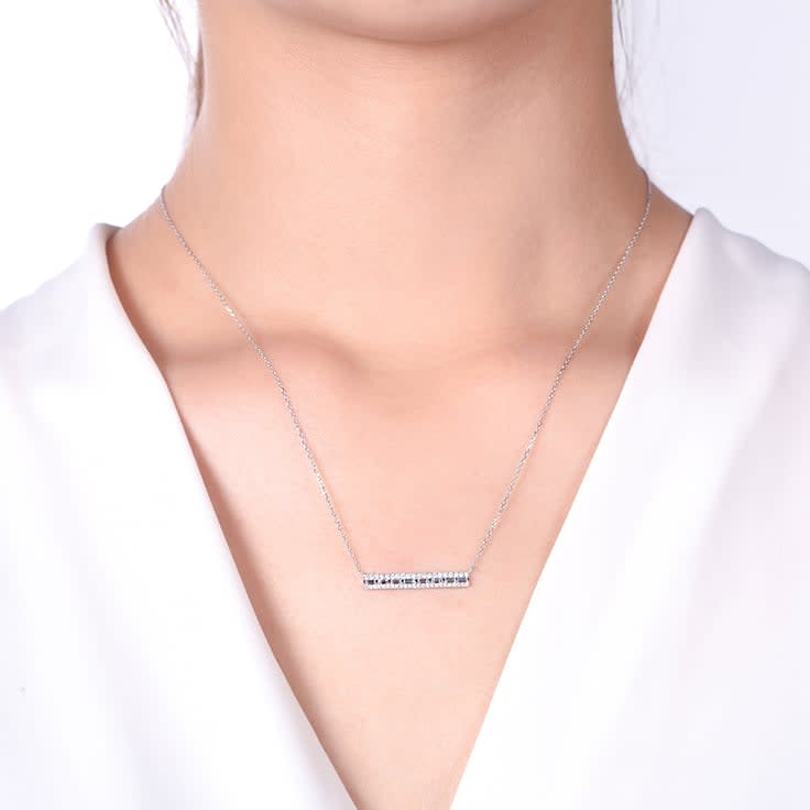 Round and Baguette Diamond Bar