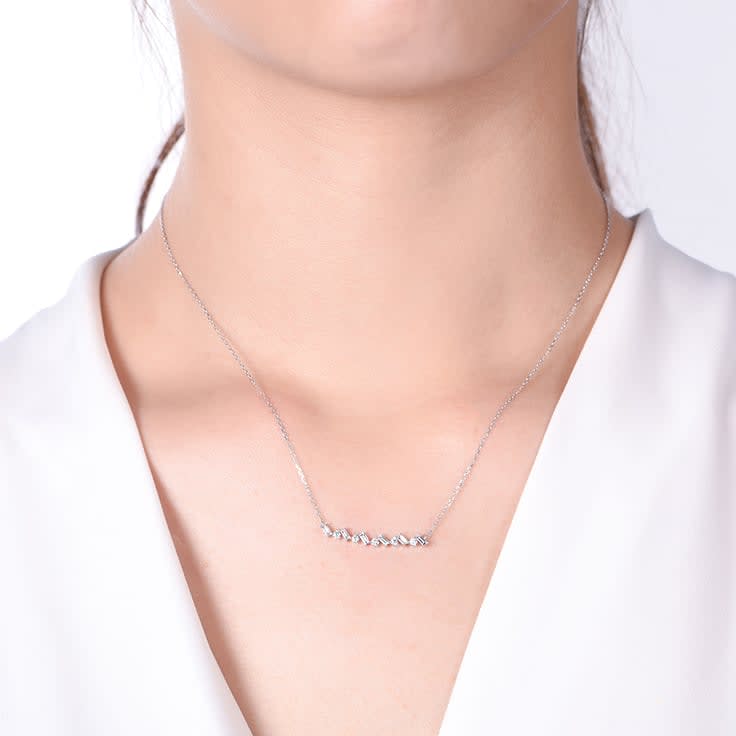 Baguette and Round Diamond Necklace