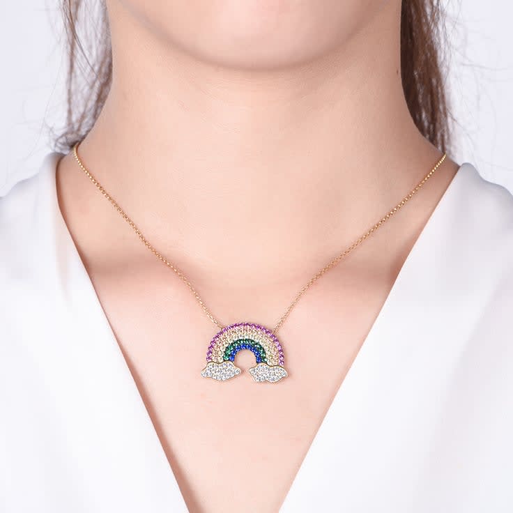 Rainbow Diamond Necklace
