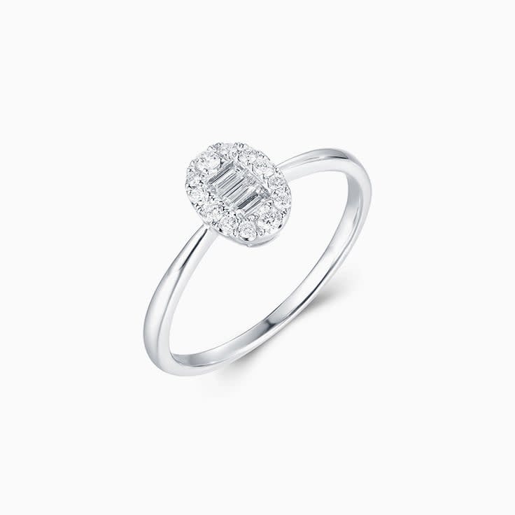 Oval Cluster Ring