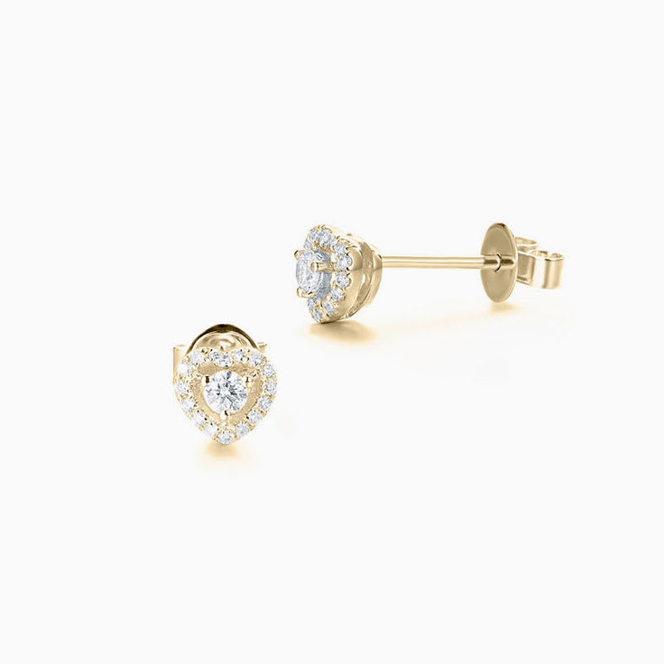 Heart Studs With Diamonds