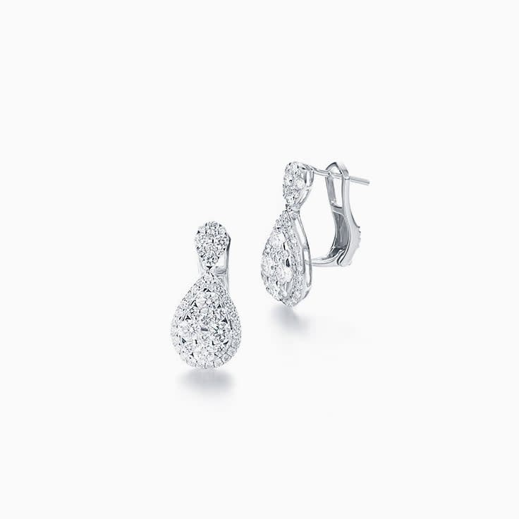 Pear shape cluster earrings