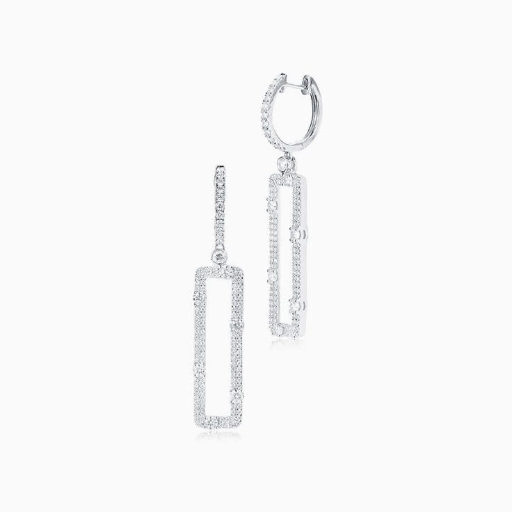 Diamond Bar Earrings