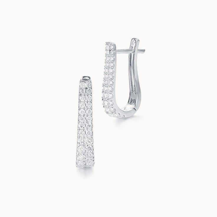 Double Row Diamond Huggies
