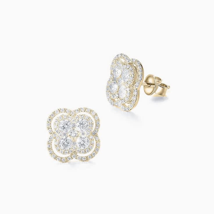 Diamond Clover Studs