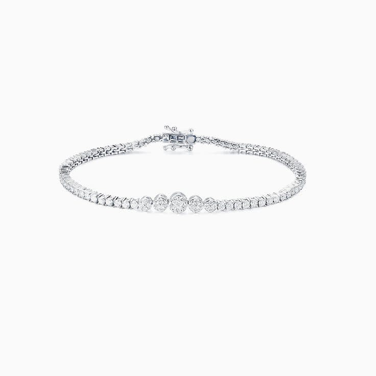 Five Round Cluster Tennis Bracelet