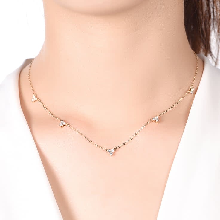 Three Stone Diamond Necklace