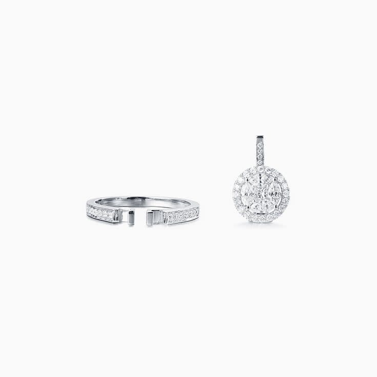 Round Diamond Cluster Pendant