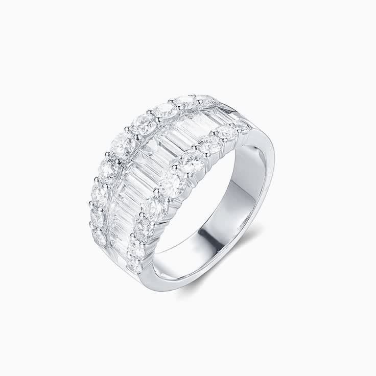 Baguette and Round Diamond Dress ring