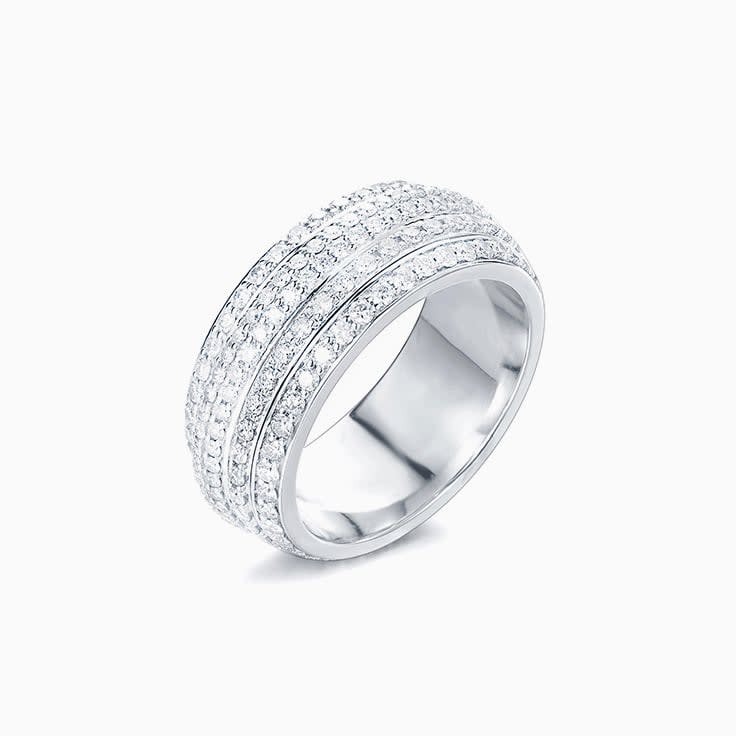 Five Row Pave Diamond Ring