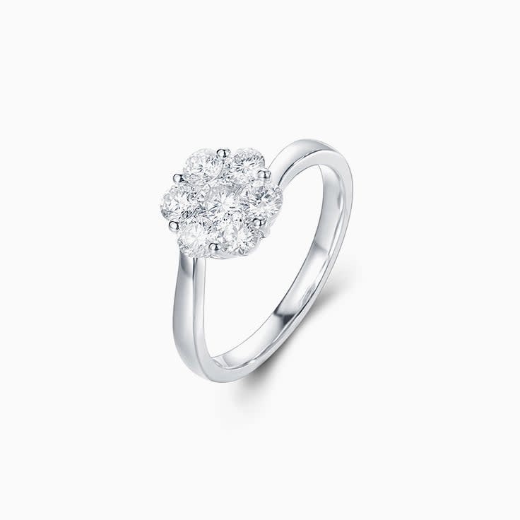 Round Diamond Floral Cluster Ring