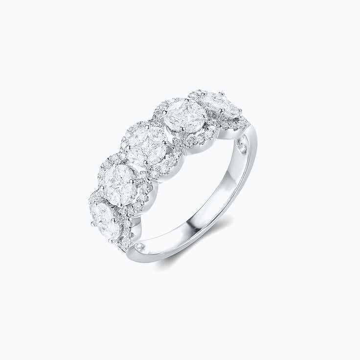 Round Cluster Diamond Band