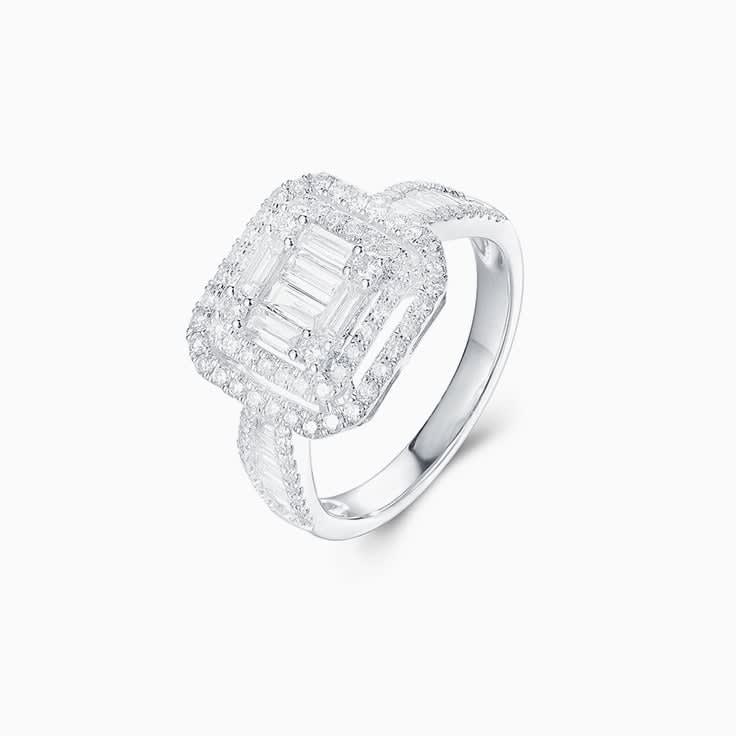 Cushion Shape double halo cluster
