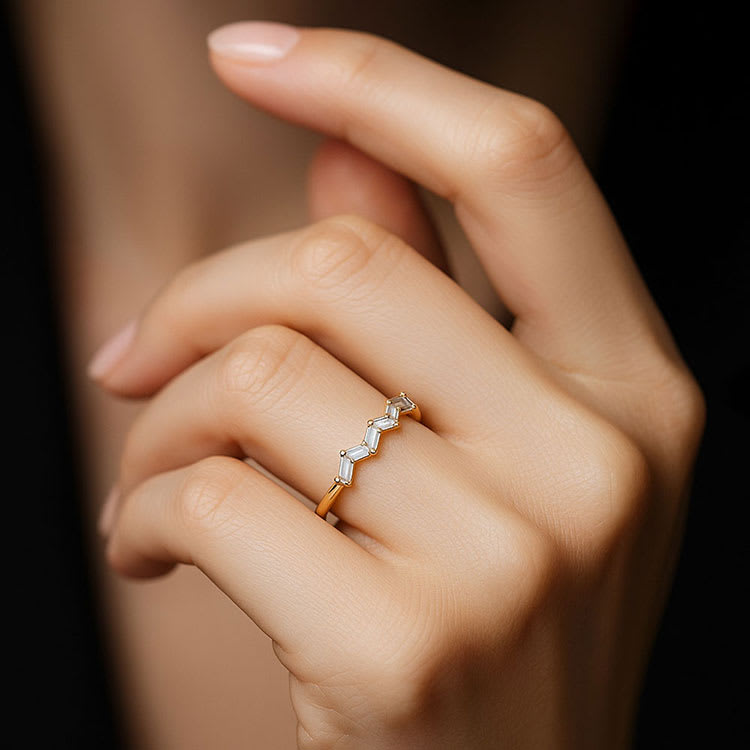 Zig Zag Baguette Ring