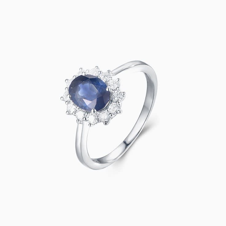 Oval Blue Sapphire Ring