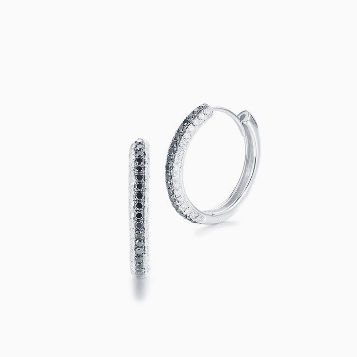 Black and White Diamond Hoops