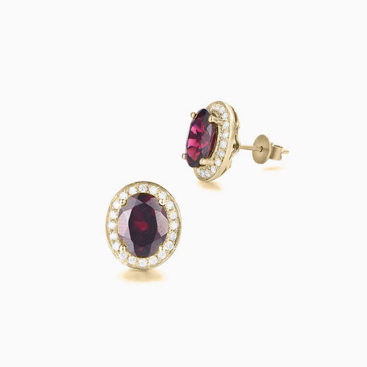 Rhodolite Garnet Studs