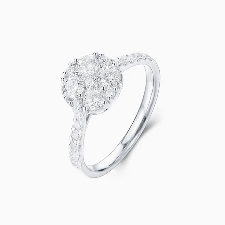 Cluster engagement ring