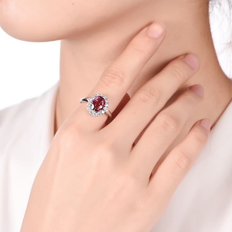 Oval Pink Tourmaline Dress ring