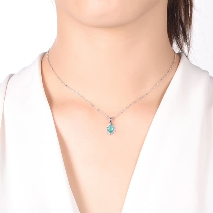Emerald and Diamond Pendant