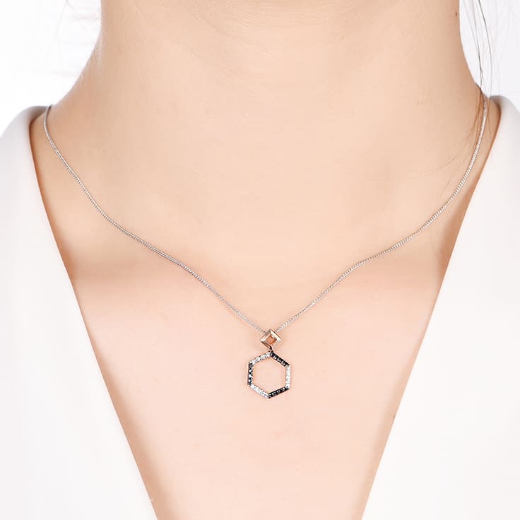 Black and White Diamond Pendant