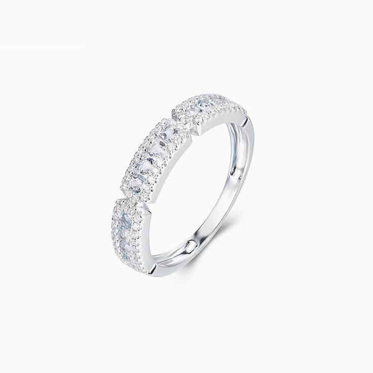 Aquamarine and Diamond Band