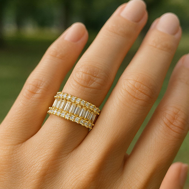 Baguette and Round stack ring 2124