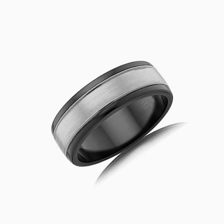 Two tone Zirconium Mens ring ZRJ4455