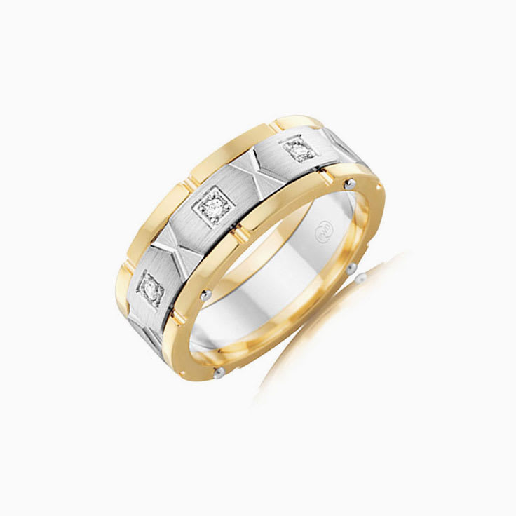 Grooved Diamond Mens wedder 2TJ4003