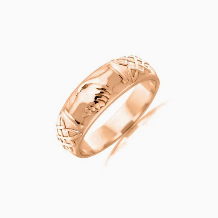 Carved mens wedding band J2083
