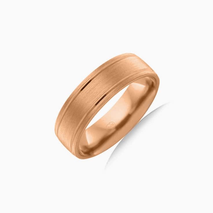 Double groove wedding ring B2867