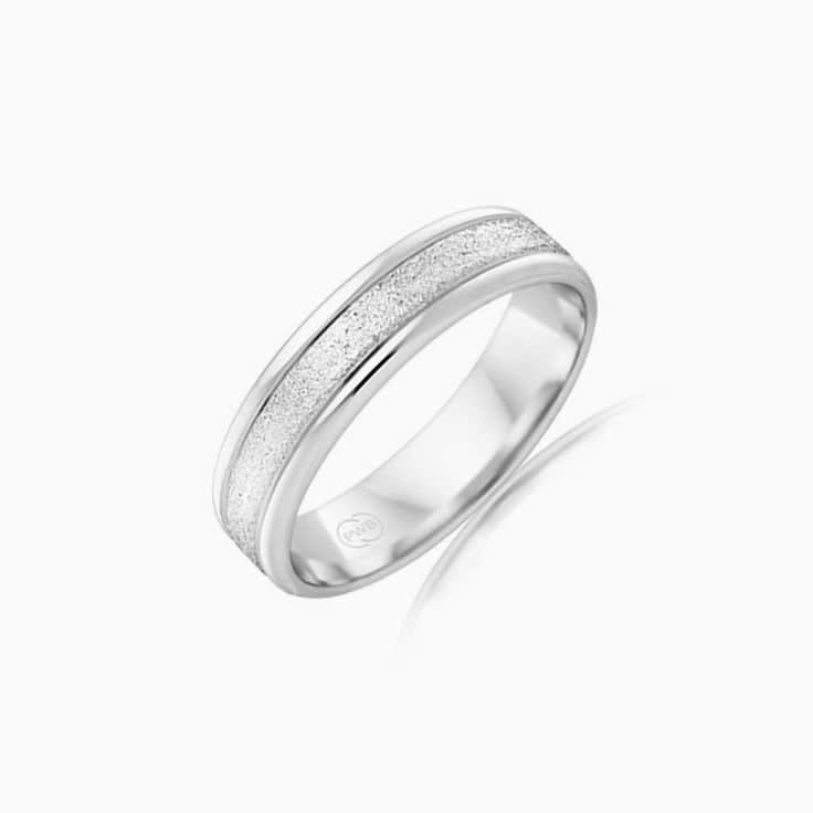 Plain White Gold Wedding Band