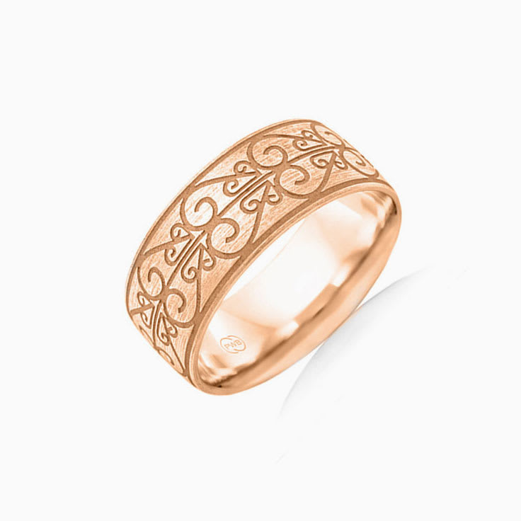 Carved Mens Wedding ring B3994
