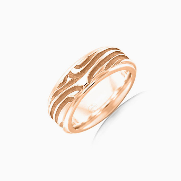 Carved Mens Wedding ring J4056