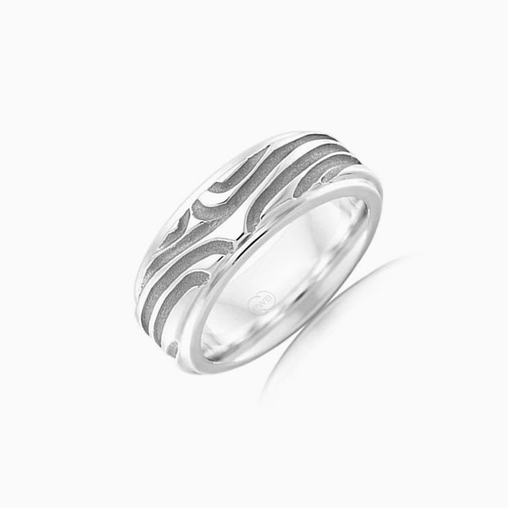 Carved Mens Wedding ring J4056
