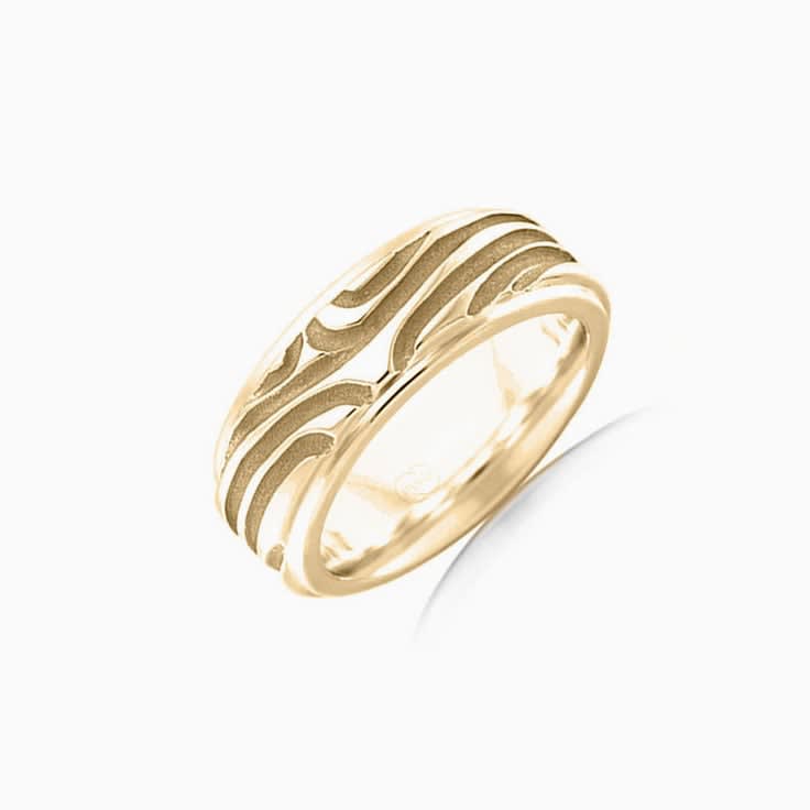 Carved Mens Wedding ring J4056