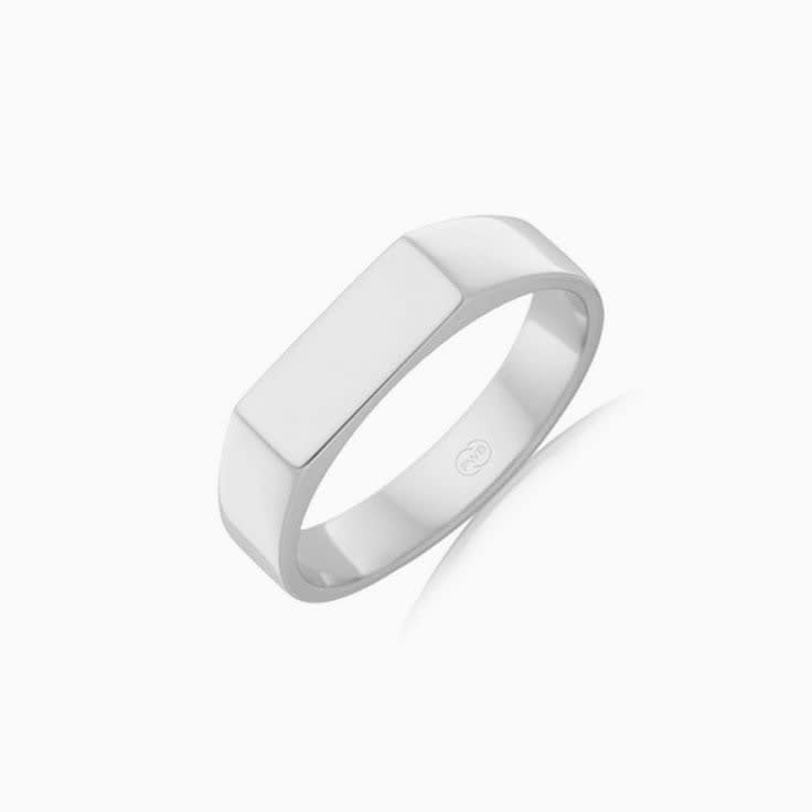 Rectangular Mens Signet Band