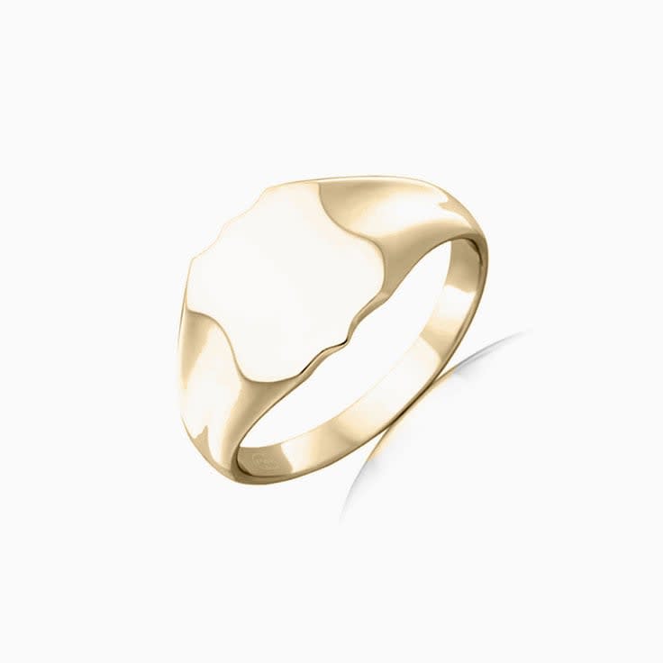 Classic Curvy Signet Wedding Ring