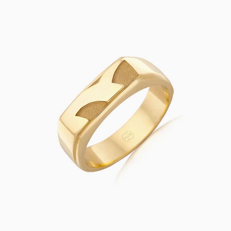 Carved Signet Mens Ring