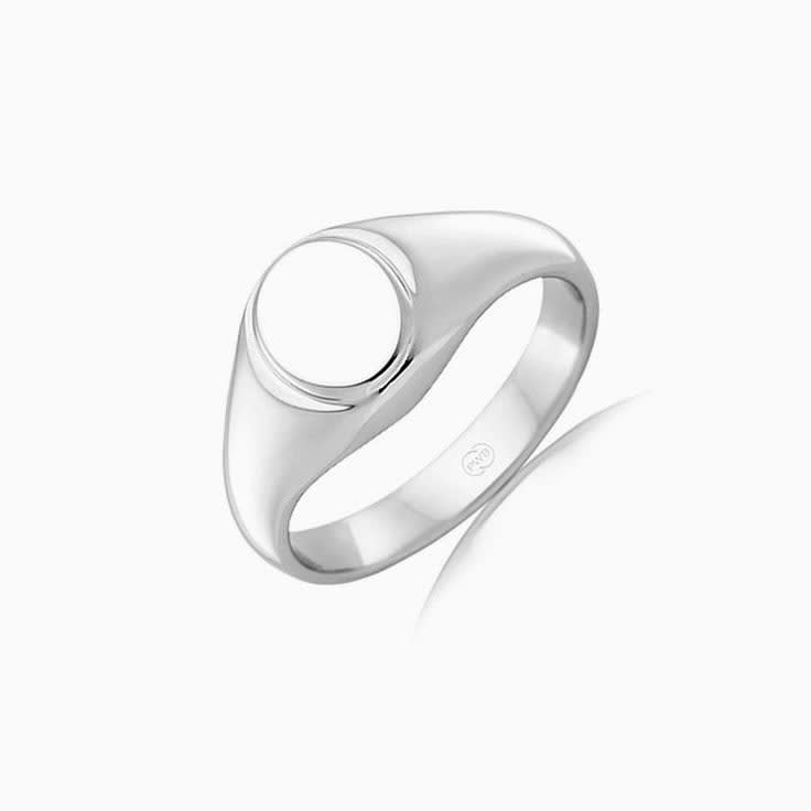 Carved Oval Signet Mens Ring