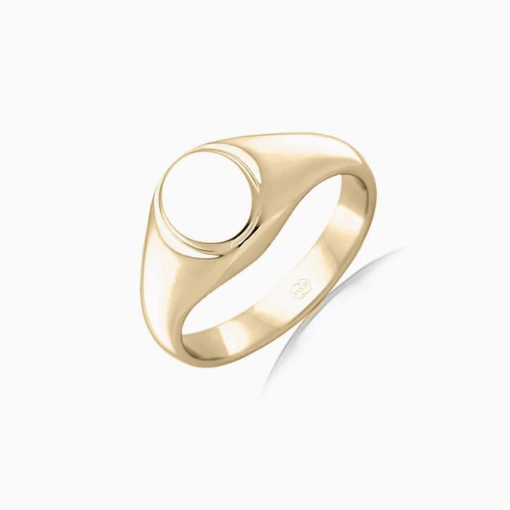 Carved Oval Signet Mens Ring