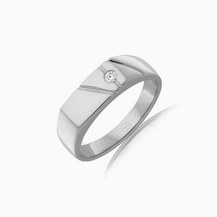 Rectangle Diamond Signet Ring