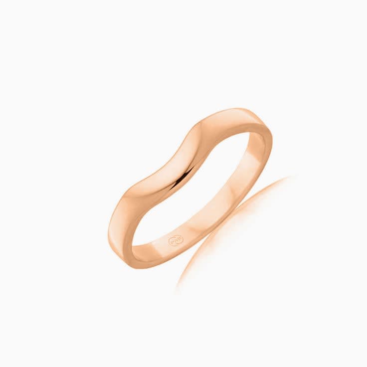 Plain curved wedding ring J3516