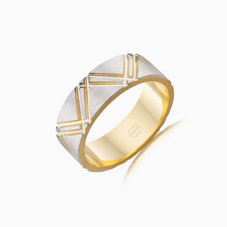 Two tone wedding ring 2T3725
