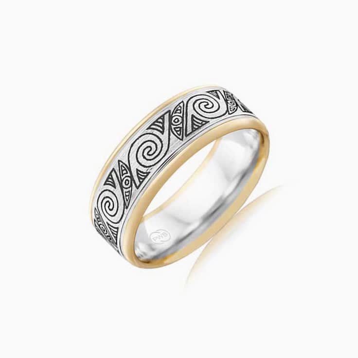 Black rhodium Pattern ring 2T4076