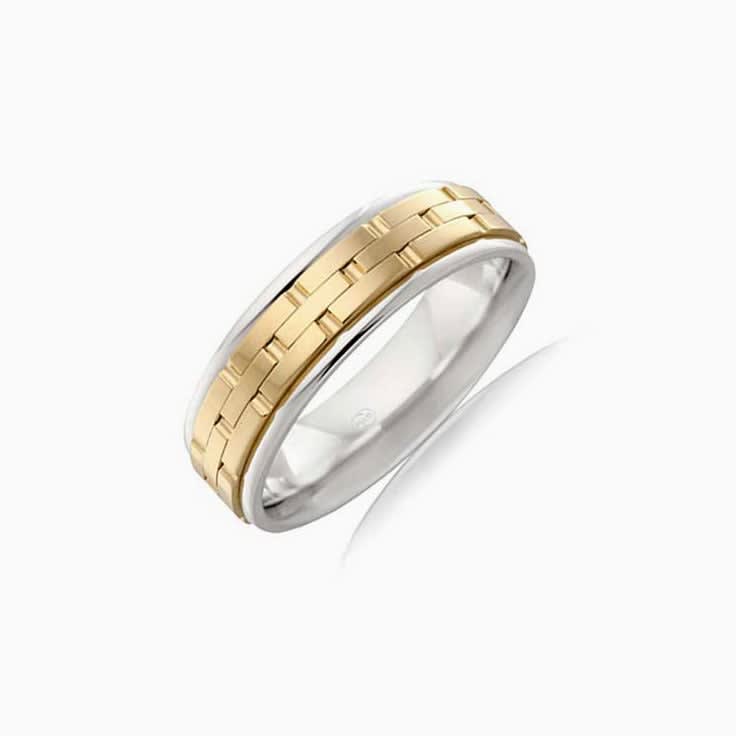 Brick Pattern mens wedding ring 2TJ2724
