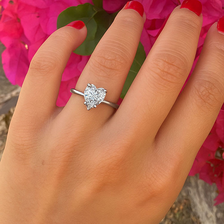 Heart Shape diamond solitaire engagement ring